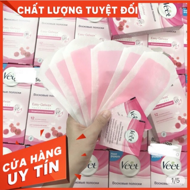 [UY TÍN] Miếng wax lông Veet BODY 12 miếng wax + 2 gói dưỡng  -  Hàng chính hãng