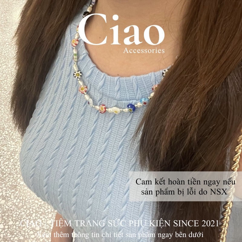 [HOẢ TỐC 1H] Dây chuyền/ Vòng cổ hạt cườm kết hợp hạt trai nước ngọt thiết kế mới lạ Oliver Ciao