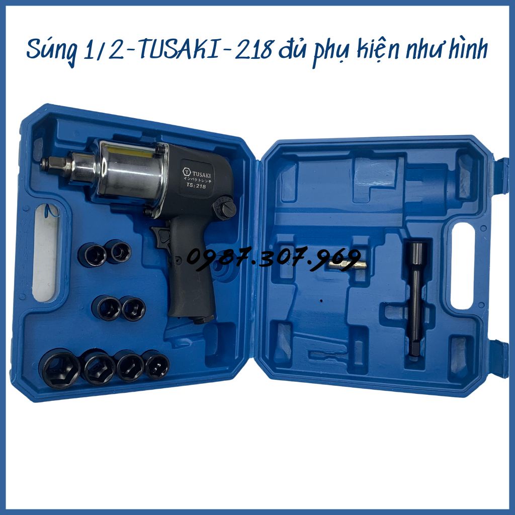 SÚNG VẶN BULONG BẰNG HƠI 1/2-218 TUSAKI-JAPAN ĐỦ PHỤ KIỆN NHƯ HÌNH