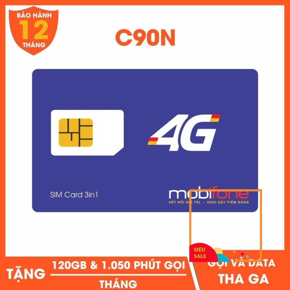 Sim 4G nghe gọi Mobifone, gói C90N, miễn phí tháng đầu.