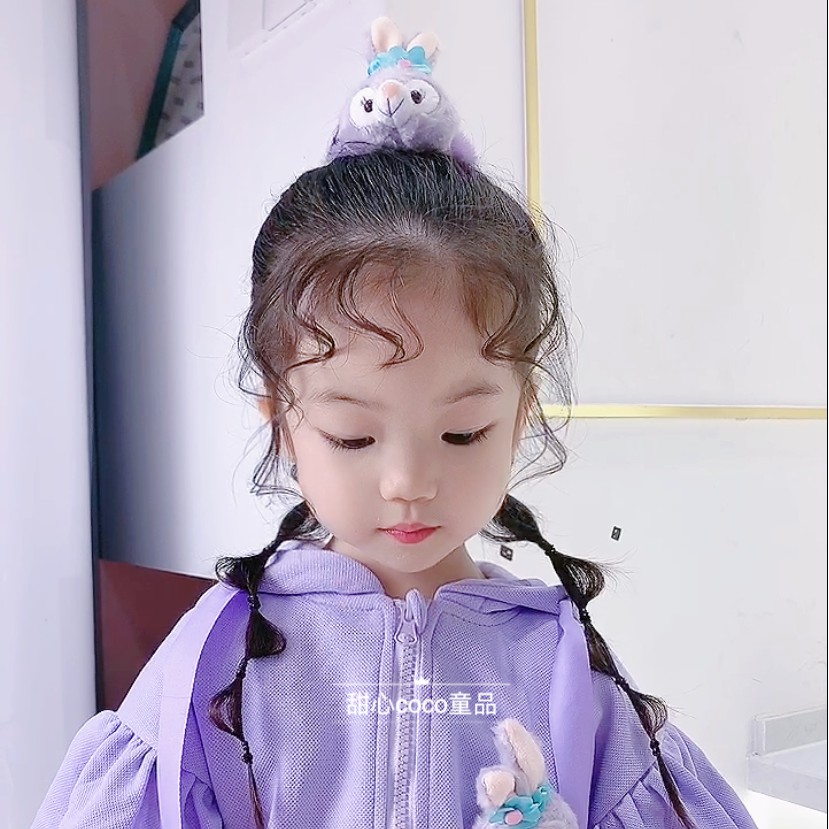 Dây Buộc Tóc Gắn Quả Cầu Lông Thỏ Dễ Thương Cho Nữ