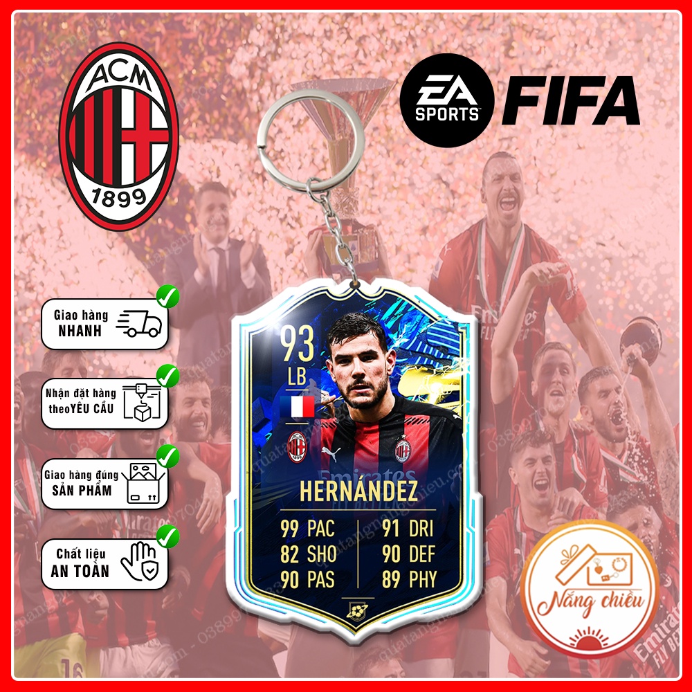 Móc khóa CLB AC MIilan, Móc khóa thẻ cầu thủ - Thiết kế với mọi nhân vật ☘️MÓC KHÓA THẺ CẦU THỦ☘️