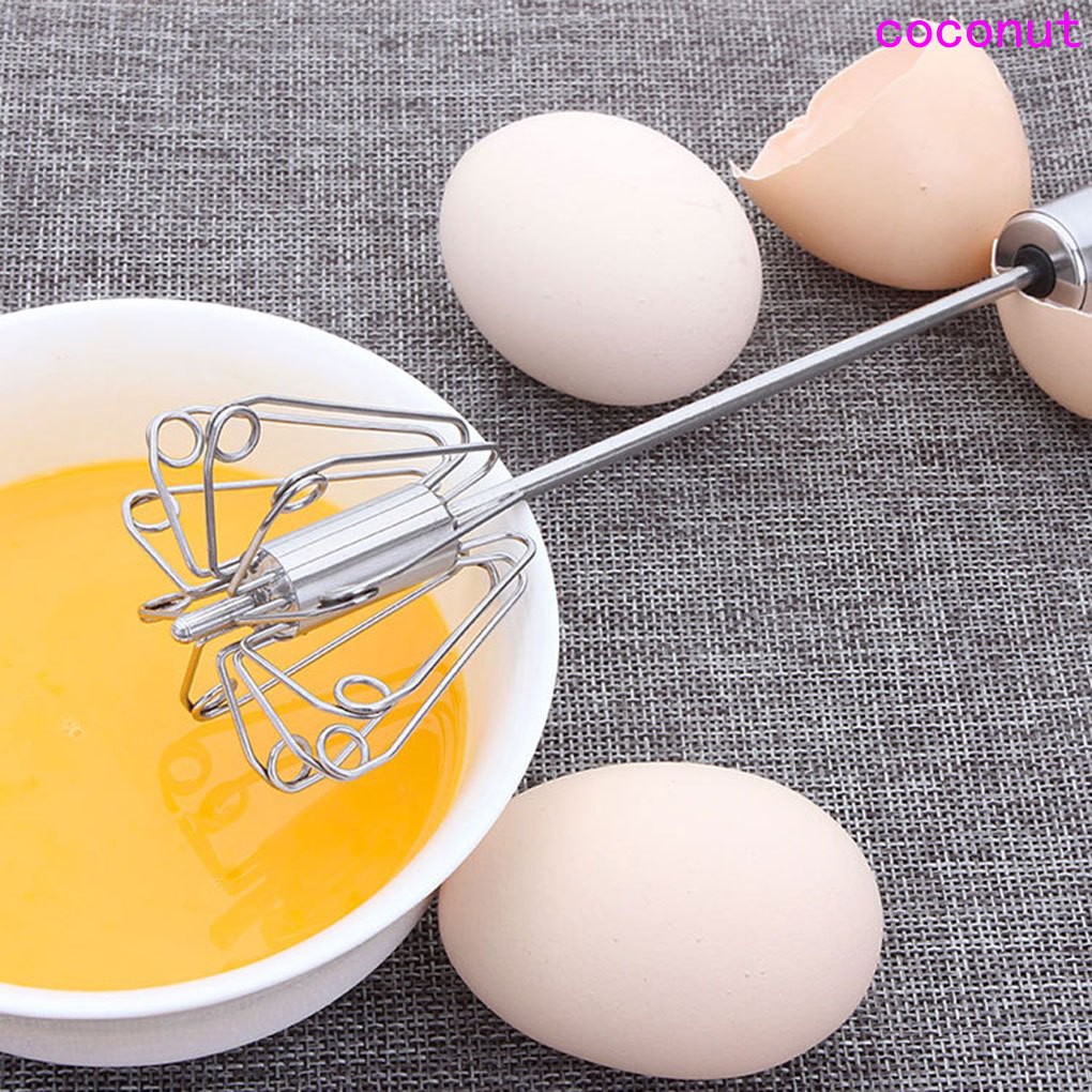 Semiautomatic Hand Press Type Rotary Egg Whisk Agitator 10 Inch Stainless Steel Mixer Kitchen Tools