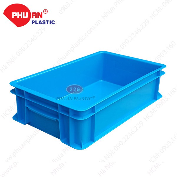 Thùng nhựa đặc B2 Nhựa Phú An - KT 455 x 270 x 120 mm