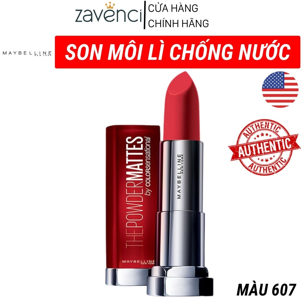 Son Lì Maybelline New York Color Sensational The Creamy Mattes Siêu Nhẹ Môi Màu Đỏ Cam (607 Red Dy Red)