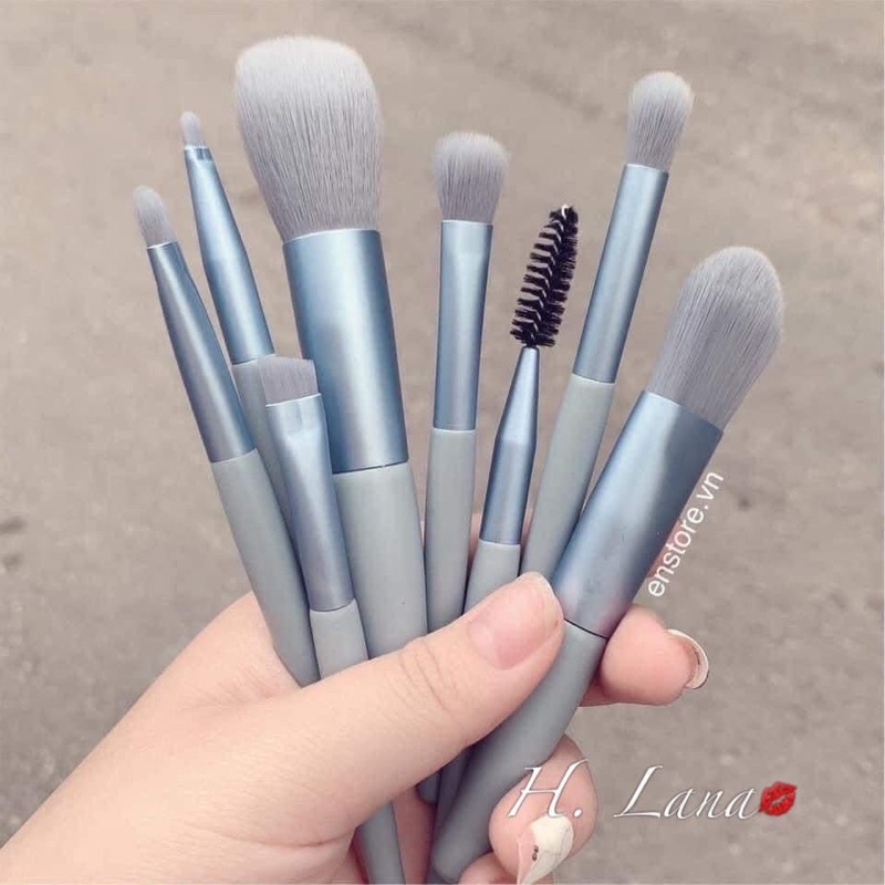 Bộ Cọ Trang Điểm 8 Cây Vintage Siêu Cute Trong Túi Zip Hàn quốc chuẩn loại 1