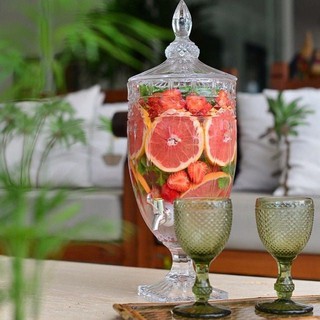 bình thủy tinh đựng nước có vòi 5 lít nhiều họa tiết