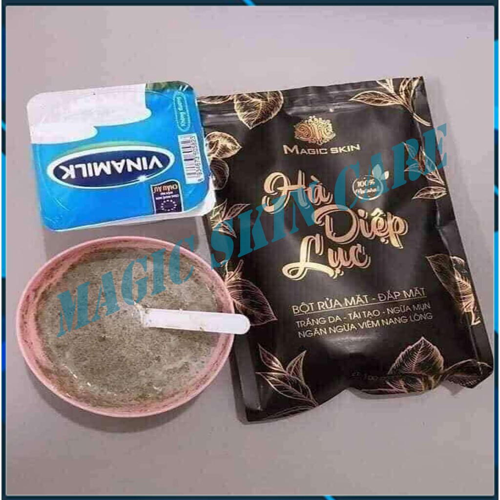 Bột Hà Diệp Lục  Rửa mặt Đắp Mặt  Thiên Nhiên MAGIC SKIN cho da sáng sạch