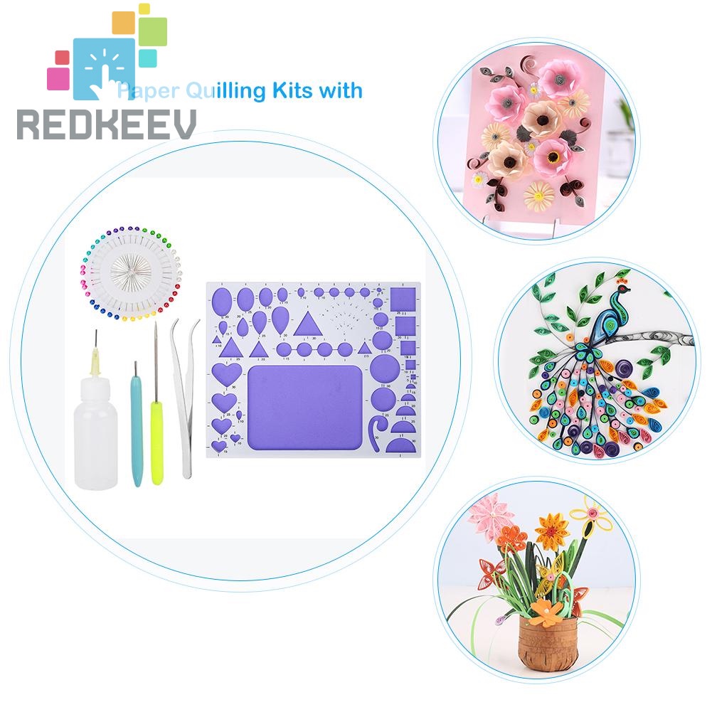 Bộ khuôn và nhíp hỗ trợ làm tranh giấy xoắn thủ công