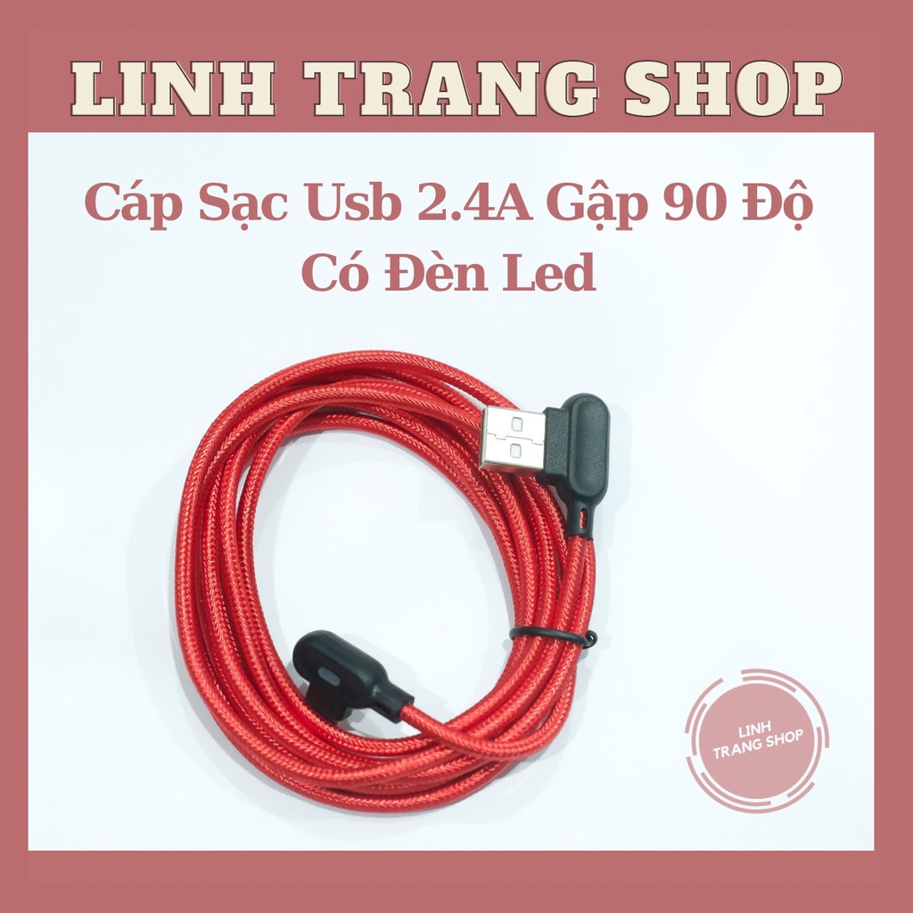 Cáp Sạc Gập Đầu Đèn Led, Dây Sạc Dành Cho Game Thủ