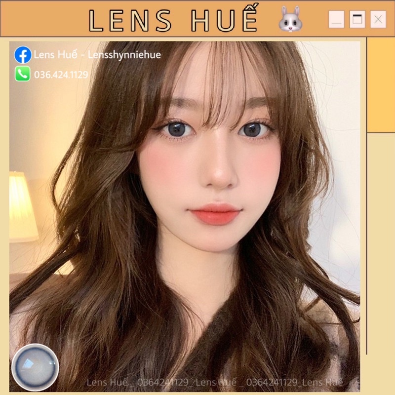 ✨ Lens Gray - Kính áp tròng size S - tây nhẹ pha xanh - Lens Huế