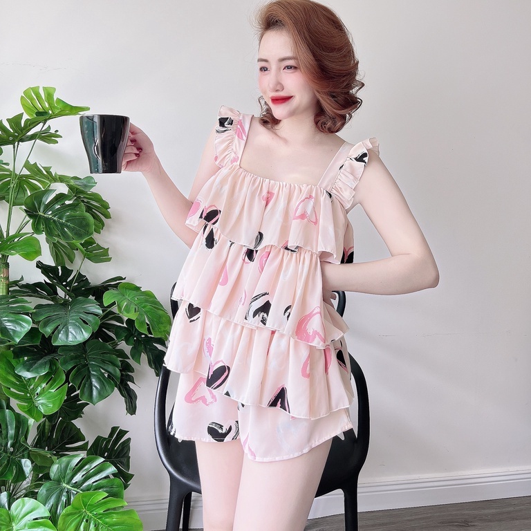 Đồ Bộ Ngủ Nữ SOJUN Bộ Mango 3 Tầng Cánh Tiên 40-65Kg