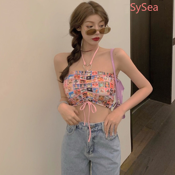 Áo Hai Dây Dáng Ôm Màu Hồng Phong Cách Hàn Quốc Thời Trang Mùa Hè