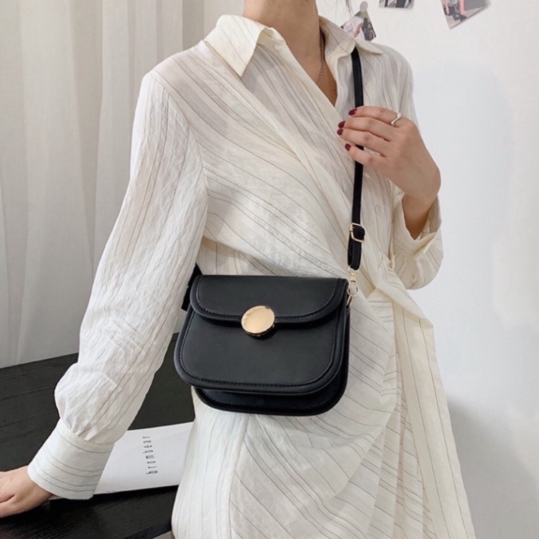 Túi đeo chéo nữ đẹp da mềm, túi xách nữ đeo chéo thời trang khoá tròn cute đi chơi