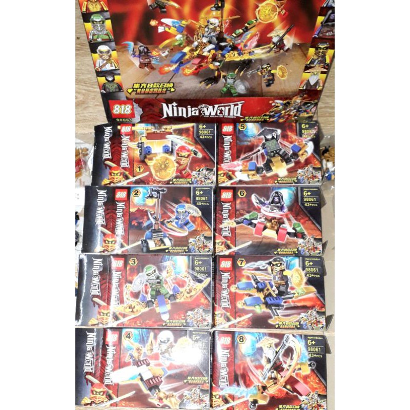 Sét 8 hộp Lắp ráp LegoNinja Rồng 3 đầu 98061 có trên 320 chi tiết bằng nhựa rất đẹp