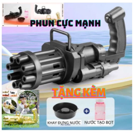 Súng Bắn Bong Bóng, Súng Thổi Bong Bóng Xà Phòng 8 Nòng Siêu Mạnh ,Hình Cây Súng 6 Nòng Siêu Đẹp Cho Các Bé