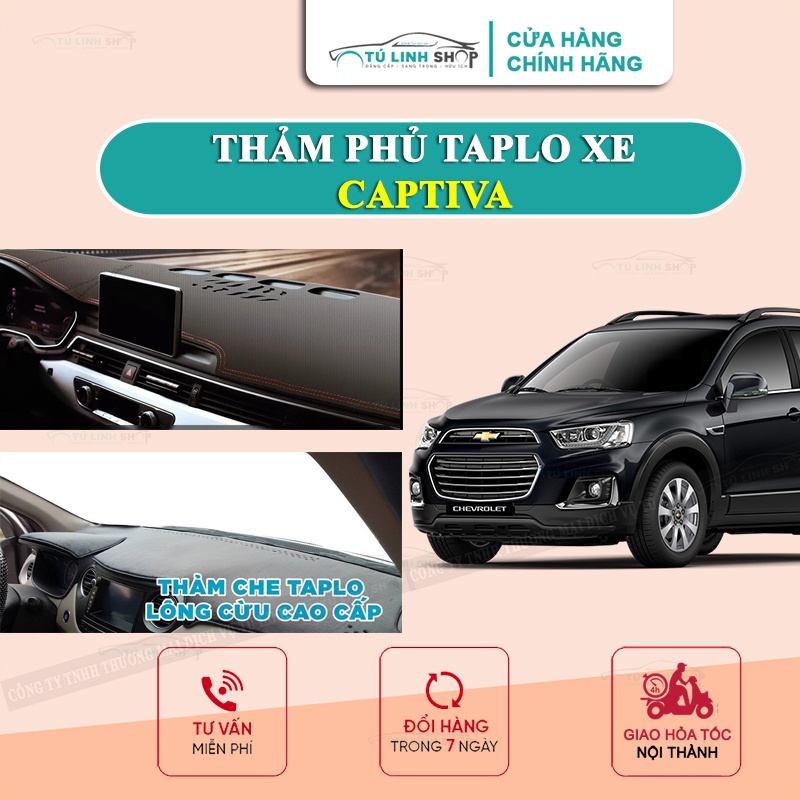 Thảm taplo cho xe CAPTIVA bằng lông Cừu 3 lớp hoặc Da Cacbon