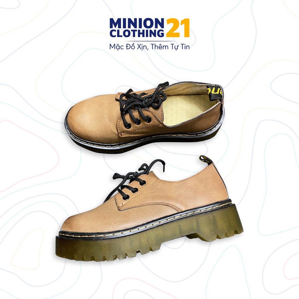Giày dr cổ thấp MINION CLOTHING đế 4cm Ulzzang Streetwear Hàn Quốc chất da PU mềm dày dặn giữ form tốt G3002