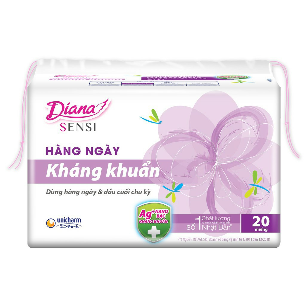 BVS Diana Hằng Ngày SENSI Kháng Khuẩn gói 20 Miếng + 2 Miếng