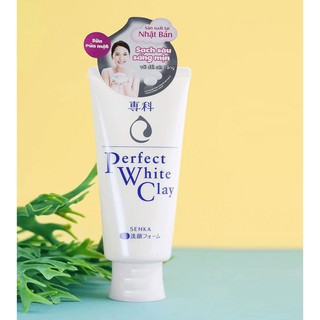 Sữa rửa mặt tạo bọt chiết xuất đất sét trắng Senka Perfect White Clay 120g