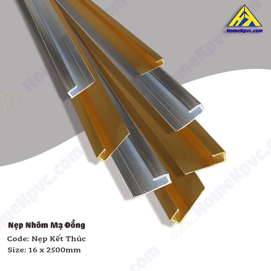 Nẹp Nhôm Mạ Đồng Nẹp Kết Thúc 1 thanh dài 2,5m Sỉ và Lẻ