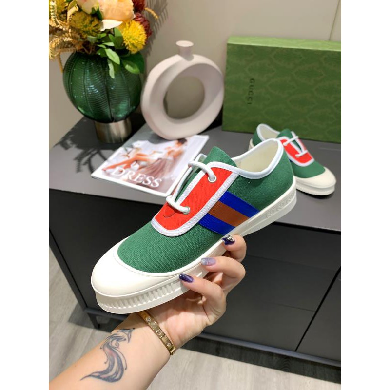 Giày sneakers nam da thật GUCCI GG GC thiết kế năng động và hiện đại với phần dây thiết kế độc đáo, sáng tạo