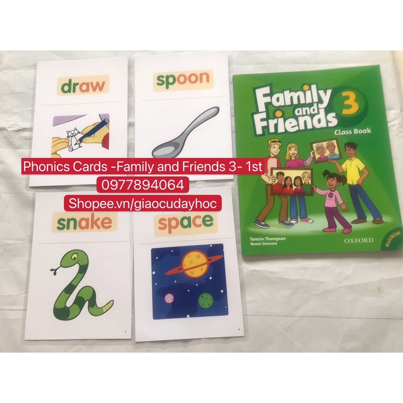 Thẻ Phonics -Family and Friends 3 -1st (ép plastics  bền đẹp )