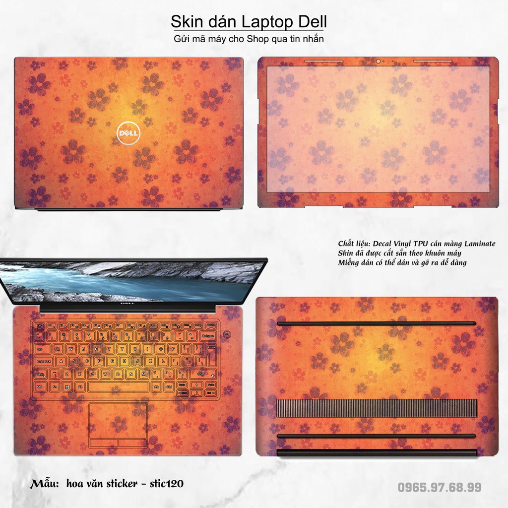 Skin dán Laptop Dell in hình Hoa văn sticker _nhiều mẫu 20 (inbox mã máy cho Shop)