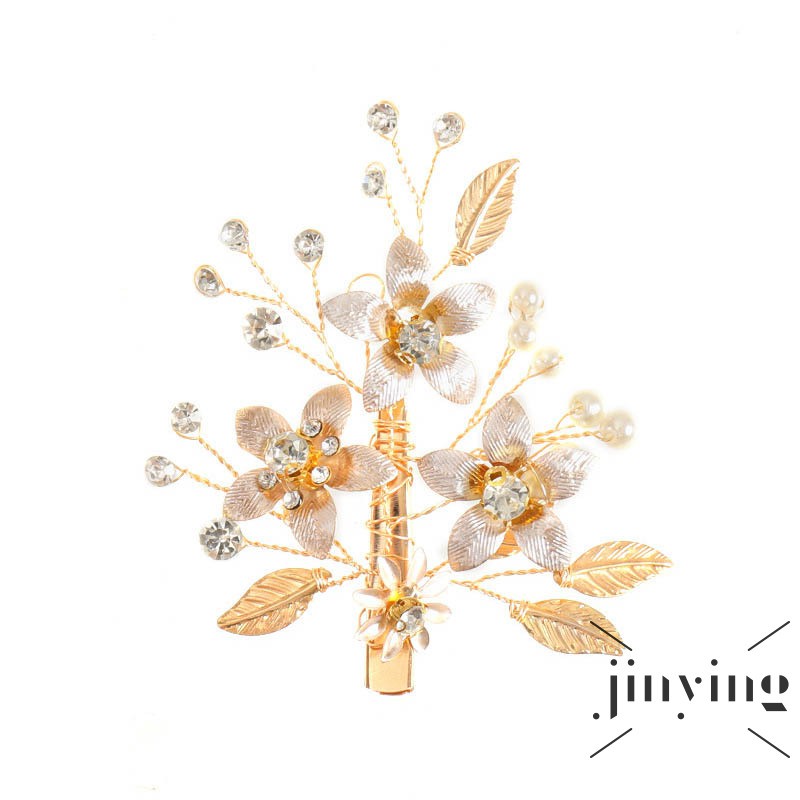 GETNOIVAS Ghim cài tóc hình hoa đính kim cương giả thời trang sang trọng cho nữ