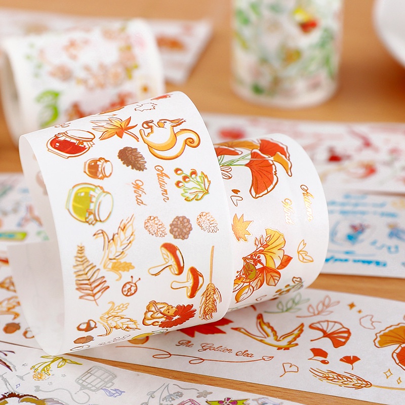 Băng Keo Giấy Màu Đồng Sáng Tạo Dễ Thương Trang Trí Sổ Tay Nhật Ký DIY
