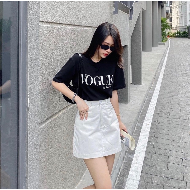 Bigsize Set Chân Váy Trắng + Áo VOGUE 60-90kg - chân váy trắng kèm áo