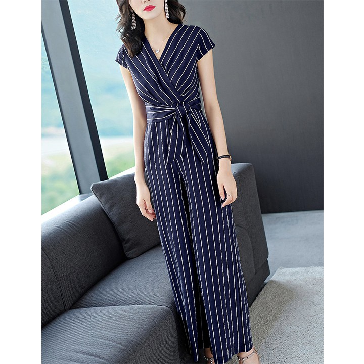 Jum Dài 💝FREESHIP💝 Đồ bay nữ dài kẽ sọc ống suông thắt nơ xinh xắn J1087 | BigBuy360 - bigbuy360.vn