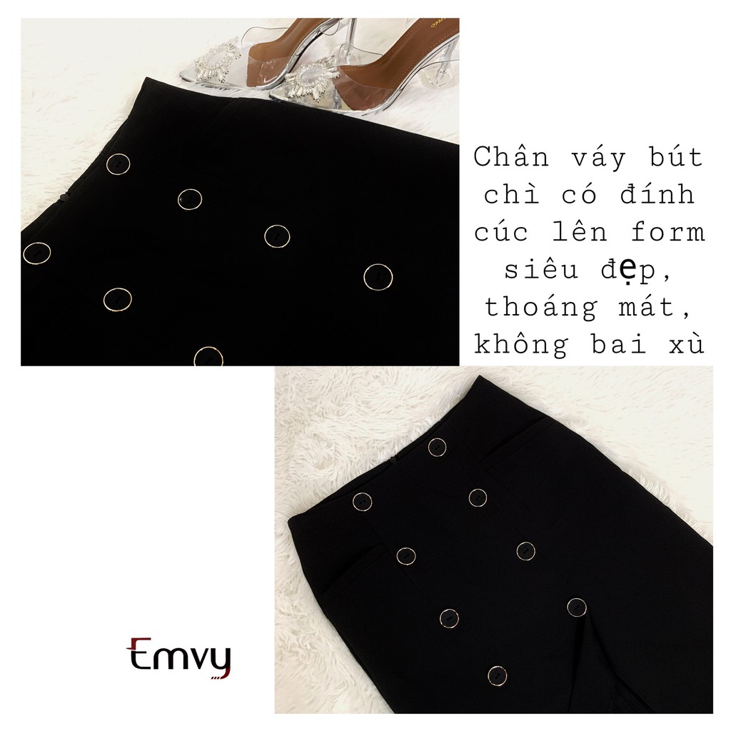 Chân váy tuyết mưa công sở có đính cúc Emvy - Cv4 | BigBuy360 - bigbuy360.vn