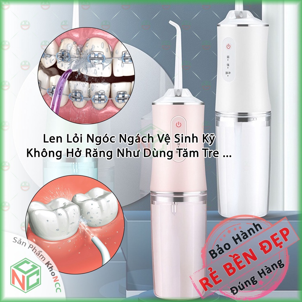 [KhoNCC] Máy Tăm Nước Cầm Tay Vệ Sinh Tận Kẽ Răng Miệng - Ngăn Hở Răng - Dùng Pin Sạc - Chống Thấm Nước - NLM-MTN4D