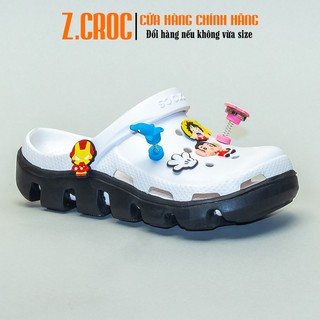 Dép sục Cross trắng đế đen full tag cao cấp [ giá sỉ+ box hãng + loại xịn + 6 jb sticker đẹp ]