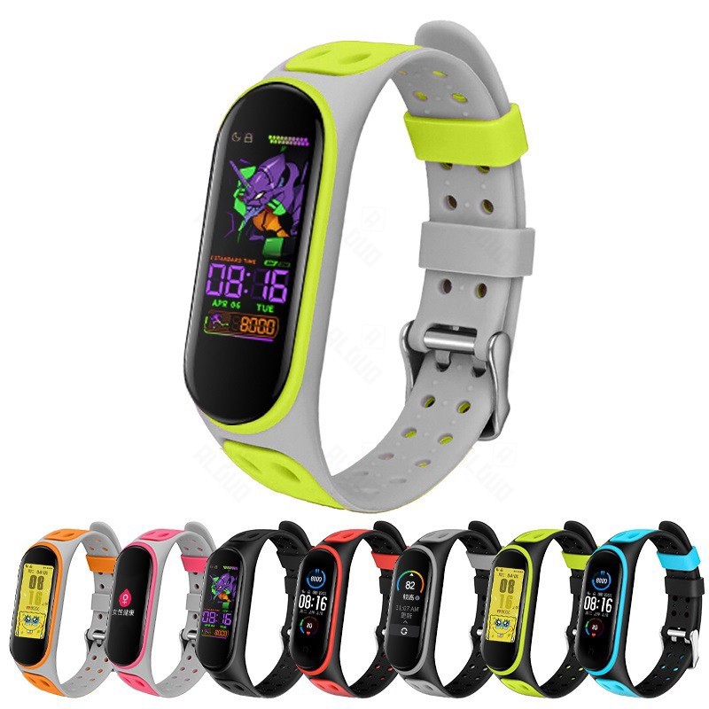 Dây đồng hồ bằng silicone thay thế cho Xiaomi Mi Band 3 4