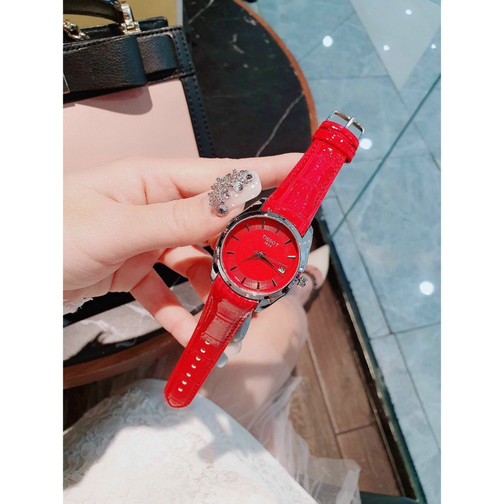 Đồng hồ nữ TIS OT full box dây da bóng, mặt chống xước donghoket