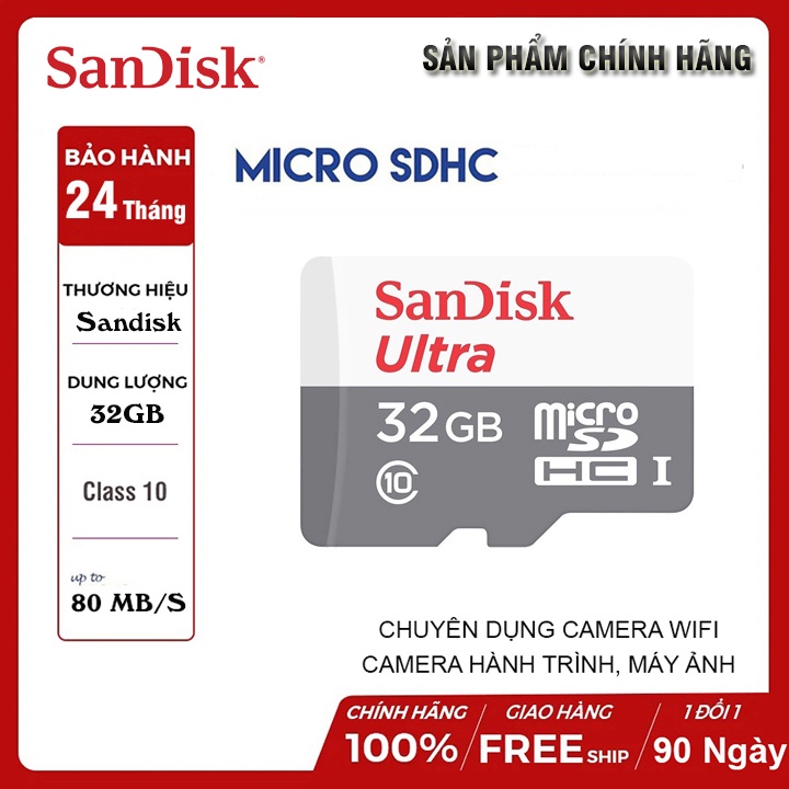 Thẻ nhớ Sandisk Micro SDXC 64G Ultra 64GB {80Mb/s} | DSS SDXC 64GB, 32GB