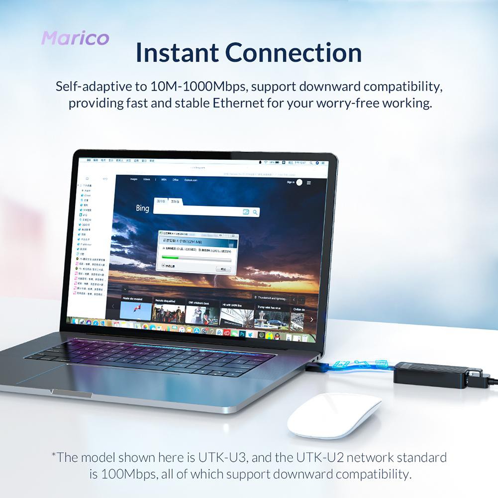 Ma-Orico Usb 2.0 3.0 Sang Rj45 Ethernet Adapter 100mbps 1000mbps