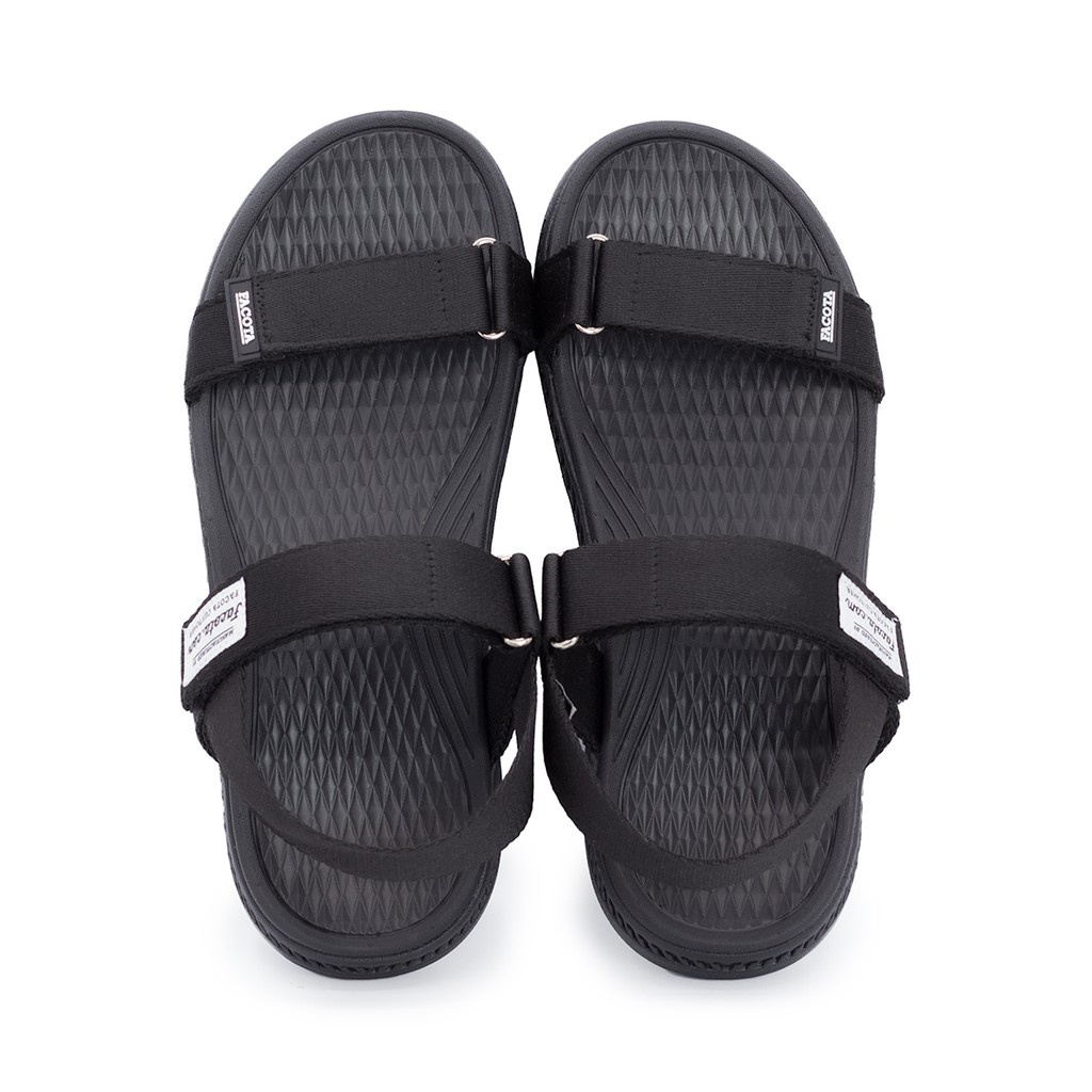 FACOTA | Giày sandal 2 quai nam, nữ đen đi học, đi chơi AN01