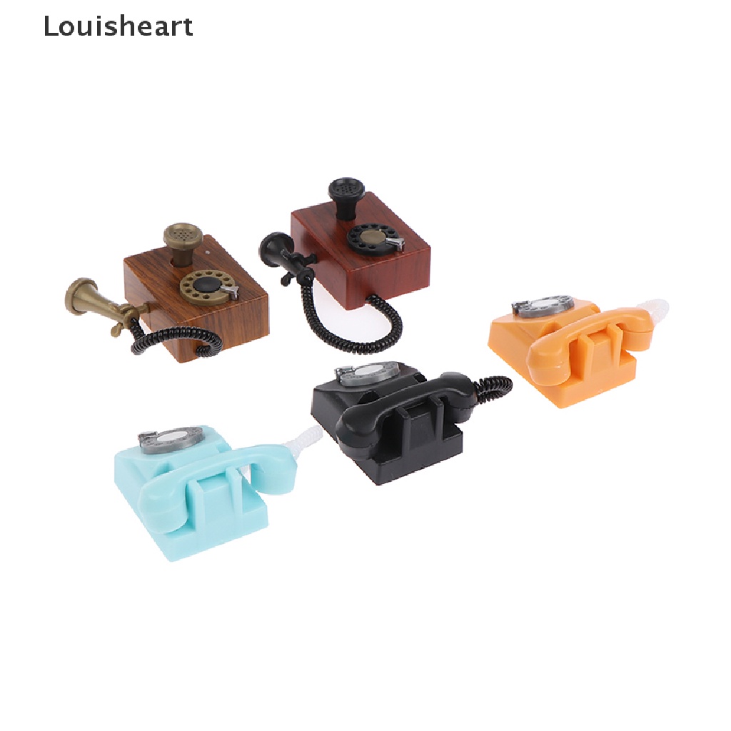 Mô hình điện thoại cổ điển tỉ lệ 1:12 dùng trang trí nhà búp bê