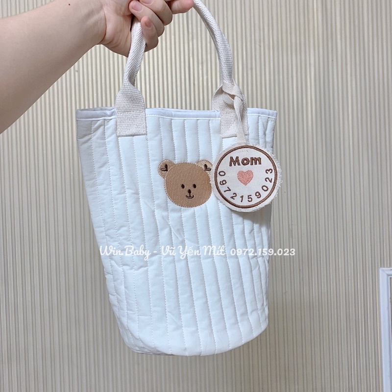 Nametag tròn thêu tên theo yêu cầu style Hàn Quốc