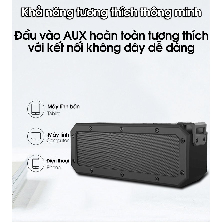 Loa bluetooth không dây công suất lớn 40W, âm thanh vượt trội, chống nước IPX7 PKCB PF1016 - Hàng chính hãng