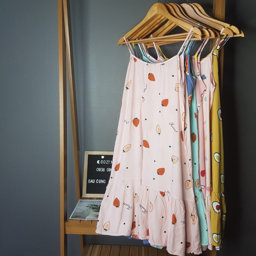 Váy bầu 2 dây lanh thái Chicmom cao cấp mặc hè mềm mịn siêu mátA037