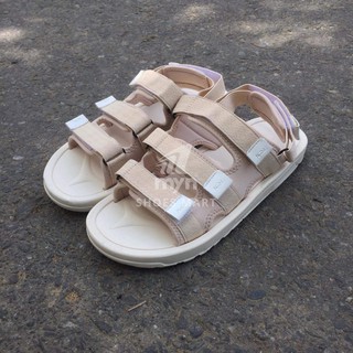 Sandal Nanu 05 3 quai màu cream đế mỏng