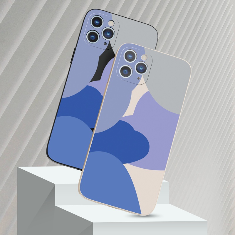 Ốp lưng iphone Ốp điện thoại Suntaiho cho iPhone 13 12 11 Pro Max X XR Xs Max 7 8 Plus 12mini 13mini silicon mềm họa tiết màu xanh lam