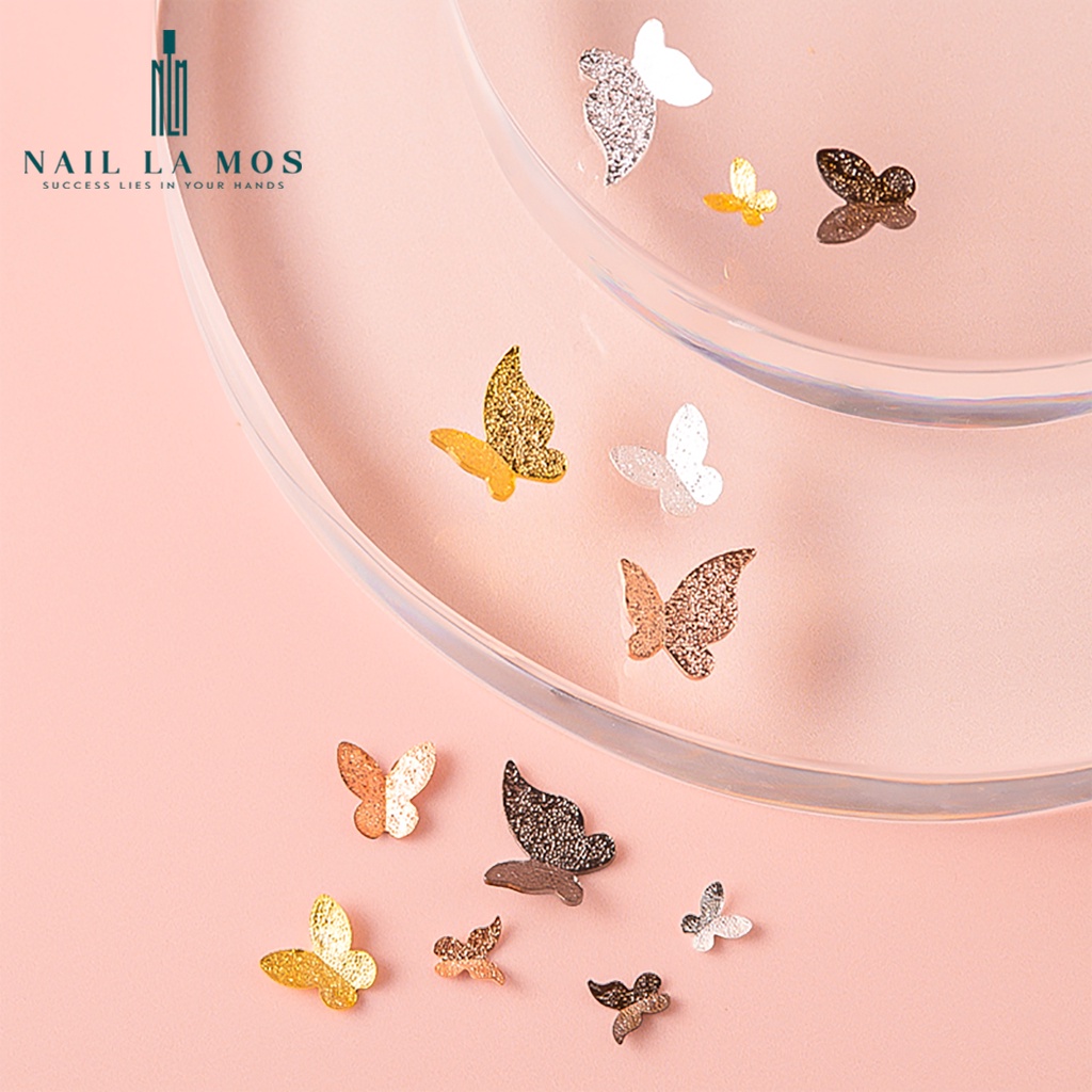 Set 10 phụ kiện bướm nail - Charm bướm trang trí móng tay mix size màu đẹp sang chảnh
