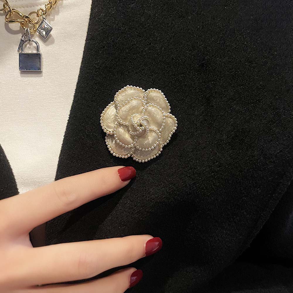 Ghim Cài Áo Hình Hoa Trà Đính Ngọc Trai Giả Thời Trang Cho Nữ