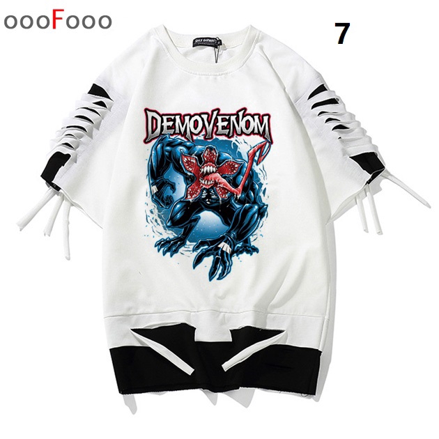 new movie tshirt Venom Spiderman Marvel Avengers Áo ngắn tay không cổ Áo thun Thời Trang Nam unisex