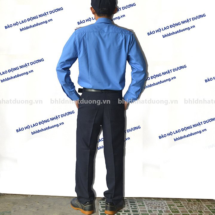 Bộ quần áo bảo vệ đồng phục bảo vệ dài tay không logo bảo vê không phụ kiện áo vải kate BV01